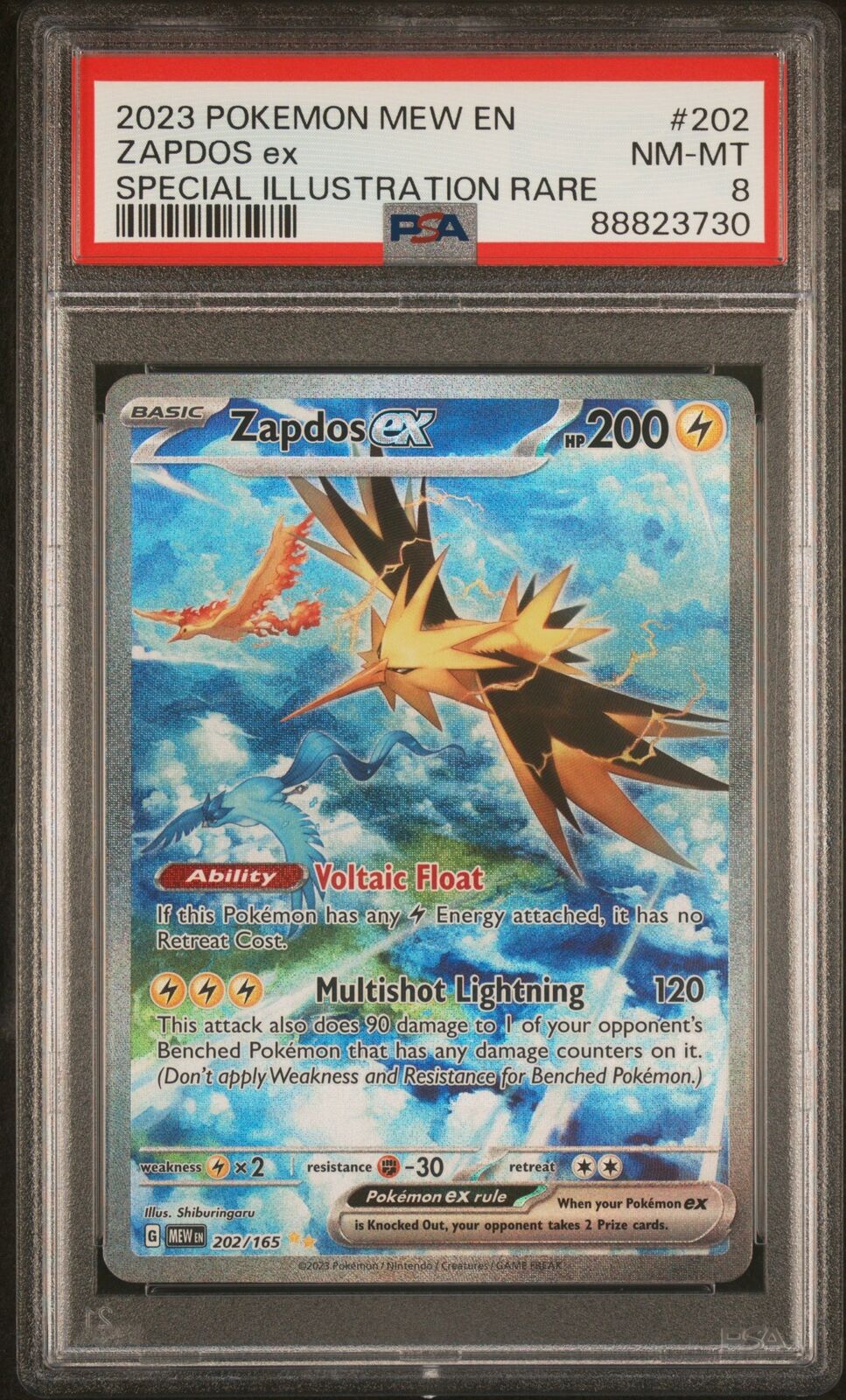 #202/165 Zapdos ex |PSA 8 | 88823730