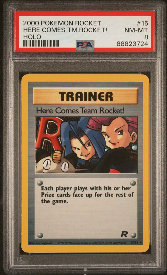 #15/82 Here Comes Team Rocket! (15) |PSA 8 | 88823724