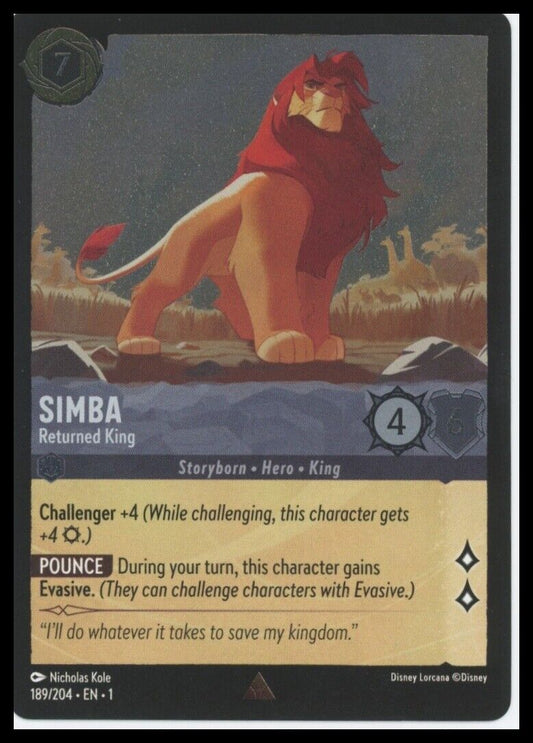 189/204 Simba - Returned King The First Chapter Foil