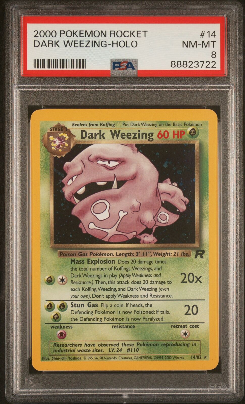 #14/82 Dark Weezing (14) |PSA NM-MT 8 | 88823722