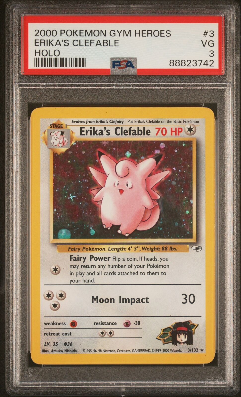 #003/132 Erika's Clefable |PSA VG 3 | 88823742