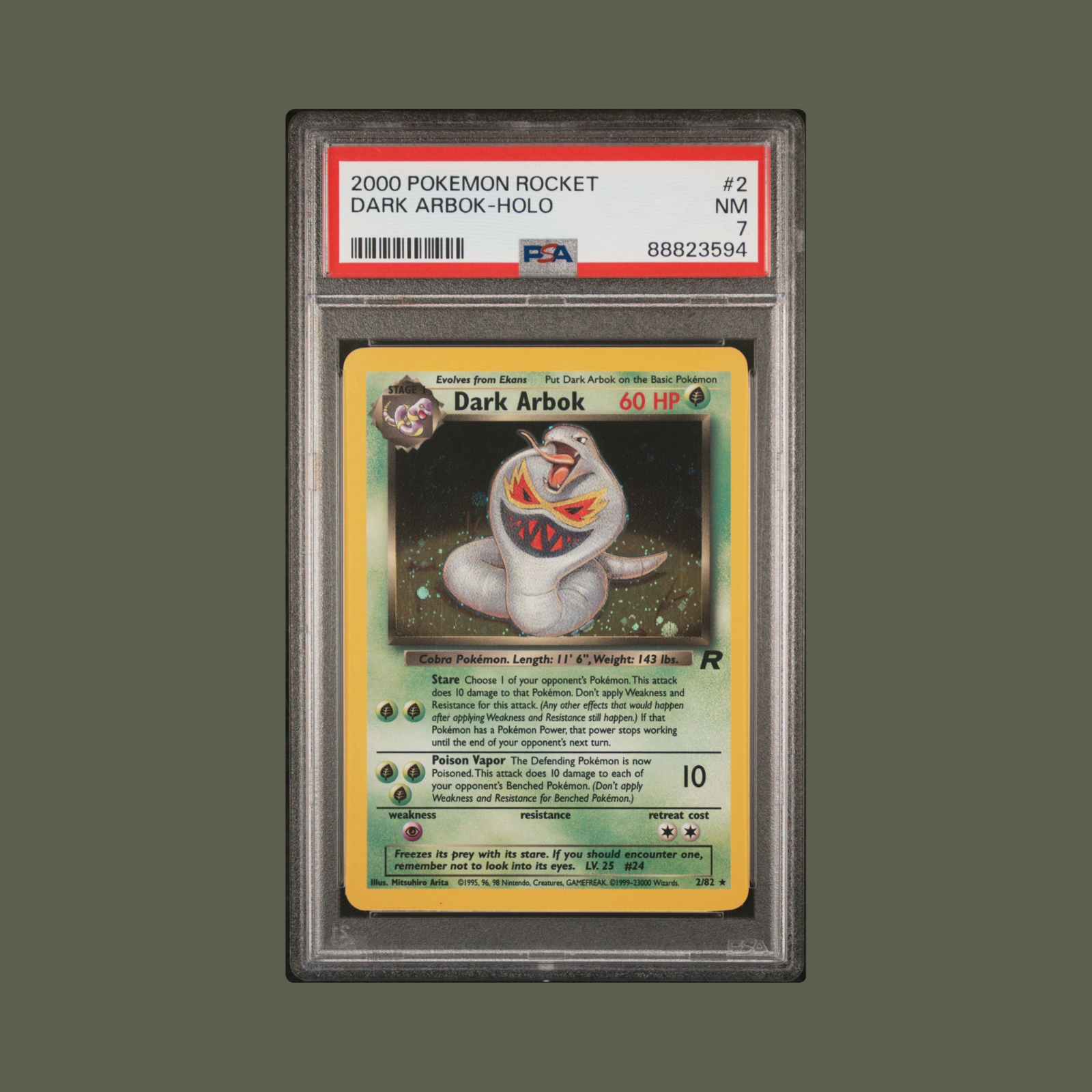 #2 DARK ARBOK-HOLO | 2000 POKEMON ROCKET|PSA 7