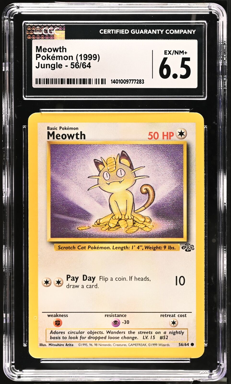 #56/64 Meowth |CGC 6.5 | 1401009777283