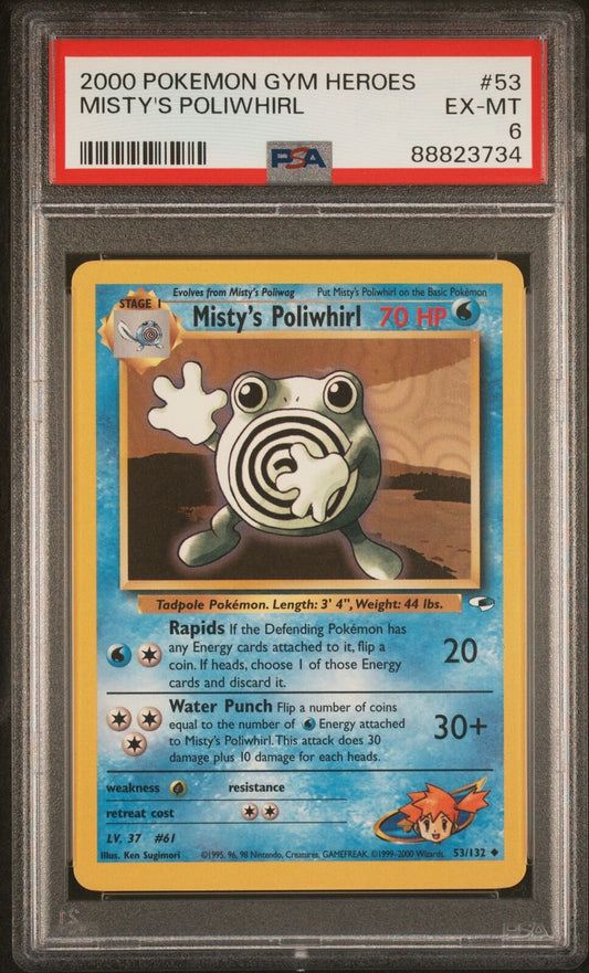 #053/132 Misty's Poliwhirl |PSA 6 | 88823734