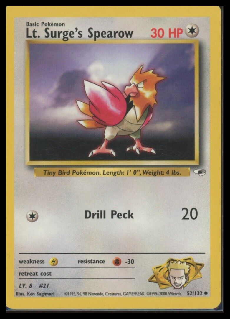 052/132 Lt. Surge's Spearow (52) Gym Heroes