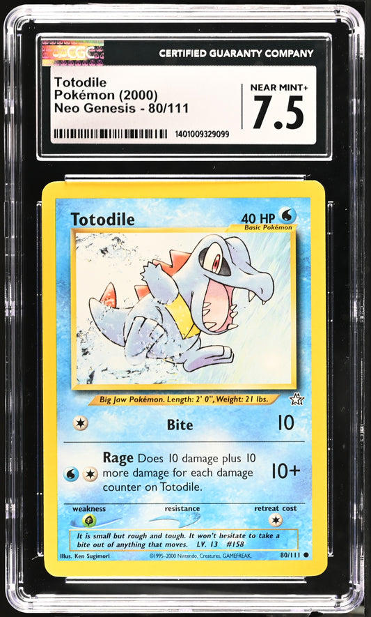 #080/111 Totodile (80) |CGC NM+ 7.5 | 1401009329099